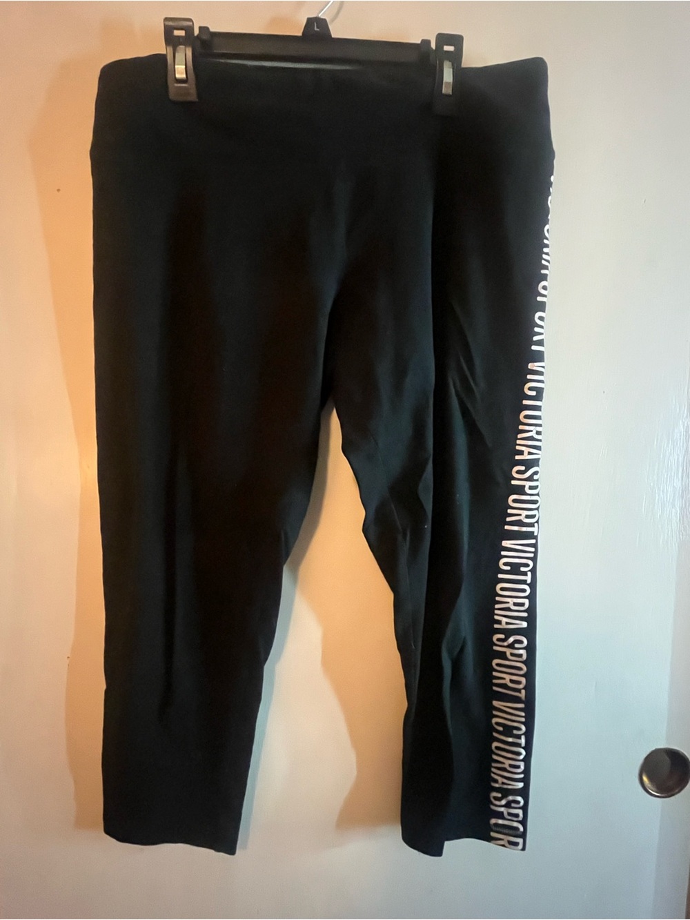 Victoria's Secret Sport Black Logo Side-Strip Leggings